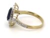 14K Yellow Gold, Blue Sapphire and Diamond, Double Halo Ring - 2