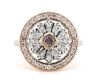 14K White & Rose Gold, Pink Diamond, Decorative Halo Ring