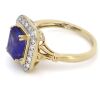 14K Yellow Gold, Tanzanite and Diamond, Antique Style Halo Ring - 2