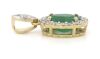 14K Yellow Gold, Emerald and Diamond, Halo Pendant - 2