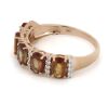 14K Rose Gold, Orange Sapphire and Diamond, Eternity Ring - 2