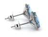 14K White Gold, Aquamarine and Diamond, Halo Stud Earrings - 2