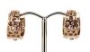 14K Rose Gold, Pink Sapphire and Diamond, Huggie Style Earrings - 3