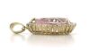 14K Yellow Gold, Morganite and Diamond, Halo Drop Pendant - 2