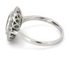 14K White Gold, Emerald and Diamond, Antique Style Halo Ring - 2