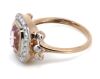 14K Rose/White Gold, Kunzite and Diamond, Halo Ring - 2