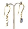 14K Yellow Gold, Ceylon Sapphire and Diamond, Drop Earrings - 2