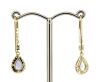 14K Yellow Gold, Ceylon Sapphire and Diamond, Drop Earrings - 3