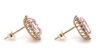 14K Rose Gold, Morganite and Diamond, Halo Stud Earrings - 2