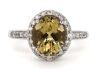 14K White Gold, Heliodor and Diamond, Halo Ring