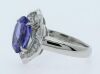 platinum tanzanite anddiamond art deco style ring - 2