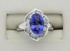 platinum tanzanite anddiamond art deco style ring - 3