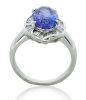 platinum tanzanite anddiamond art deco style ring - 4