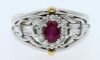 platinum and 18K yellow gold ruby and diamond dress ring