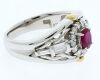 platinum and 18K yellow gold ruby and diamond dress ring - 3