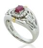 platinum and 18K yellow gold ruby and diamond dress ring - 5