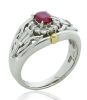 platinum and 18K yellow gold ruby and diamond dress ring - 6