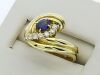 18k yellow gold sapphire and diamond art deco style dressring - 4