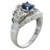 platinum sapphire and diamond dress ring - 3