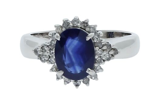 platinum sapphire and diamond dress ring