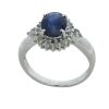 platinum sapphire and diamond dress ring - 3