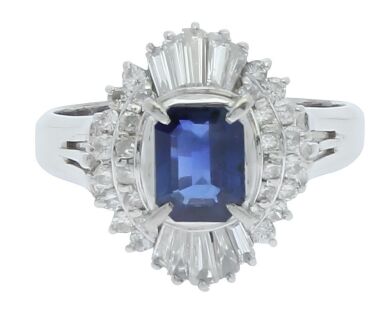 platinum sapphire and diamond dress ring