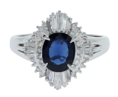 platinum sapphire and diamond dress ring