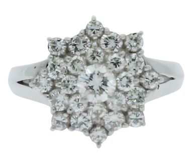 platinum diamond cluster dress ring