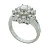 platinum diamond cluster dress ring - 3