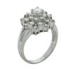 platinum diamond cluster dress ring - 4