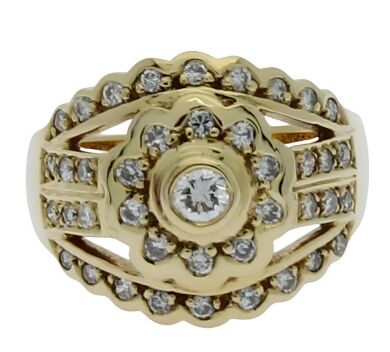 18K yellow gold diamond dress ring