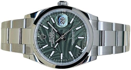 Rolex Datejust 36 Green Palm Motif Dial Discontinued 2023