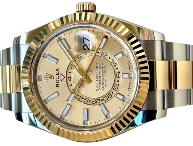 Rolex Sky-Dweller Two Tone Champagne Dial 2022 Box and Papers