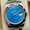 Rolex Datejust 41 Azzurro Blue Ref 126300 2021 Box and Papers - 2