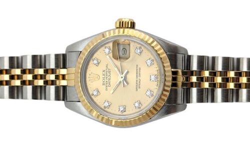 Rolex 69173G Ladies Datejust Two Tone Diamonds 26mm 1987 Box & Papers