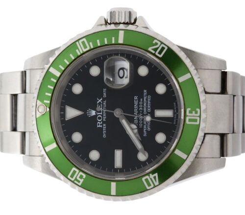 Rolex 16610LV Submariner Date Kermit 40mm 2005 F Serial Box & Papers