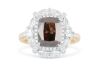 Ret18k gold ring set with 4.01ct brown diamonds & 2.00cts of pear & brilliant cut F/VS diamonds - 2