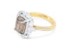 Ret18k gold ring set with 4.01ct brown diamonds & 2.00cts of pear & brilliant cut F/VS diamonds - 4