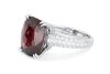 18K White Gold Red Spinel and Diamond set ring - 2