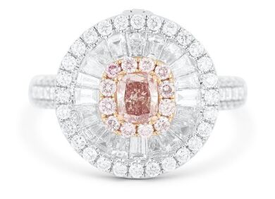 "Wholesaler Closing Down Must Be Sold" Retailer Liquidation With Valuation of $178,900 18k Gold ring pendant set with a GIA & GSL certified 0.38ct Argyle pink diamond surrounded by pink & white diamonds