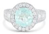 18k white gold ring set with a 3.08ct GIA certified Paraiba tourmaline & 2.15cts of F/VS diamonds