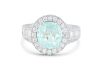 18k white gold ring set with a 3.08ct GIA certified Paraiba tourmaline & 2.15cts of F/VS diamonds - 2