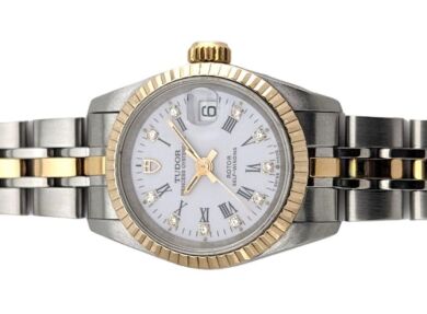 Tudor 92413 Princess OysterDate Two Tone Diamond Dial Ladies 26mm