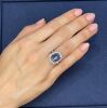 18k white gold ring set with a 6.27ct natural tanzanite & 0.80cts of F/VS diamonds - 6