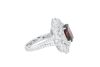 18k white gold ring set with a 3.20ct GRS certified ruby and 3.20cts of F/VS diamonds - 3