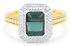 Retailer18k yellow & white gold ring set with a 1.87ct natural green tourmaline & 0.63cts of F/VS diamonds