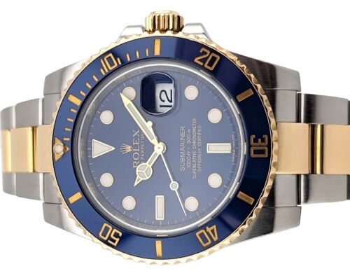 Rolex 116613LB Submariner Two Tone Bluesy 40mm 2013 Box & Papers