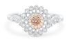 Retailer18k gold ring set with a centre brilliant cut 0.052ct natural FDPR Argyle diamond