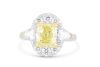 Retailer LSolid platinum ring set with a 2.24ct intense yellow cushion cut diamond surrounded by F/VS diamonds - 2