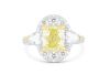 Retailer LSolid platinum ring set with a 2.24ct intense yellow cushion cut diamond surrounded by F/VS diamonds - 3